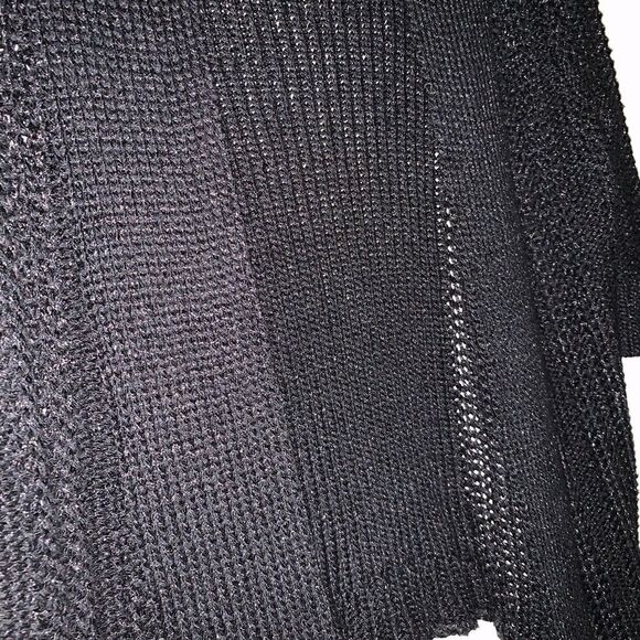 Moth Anthropologie Black Long Cardigan Waxed Knit - Picture 3 of 8